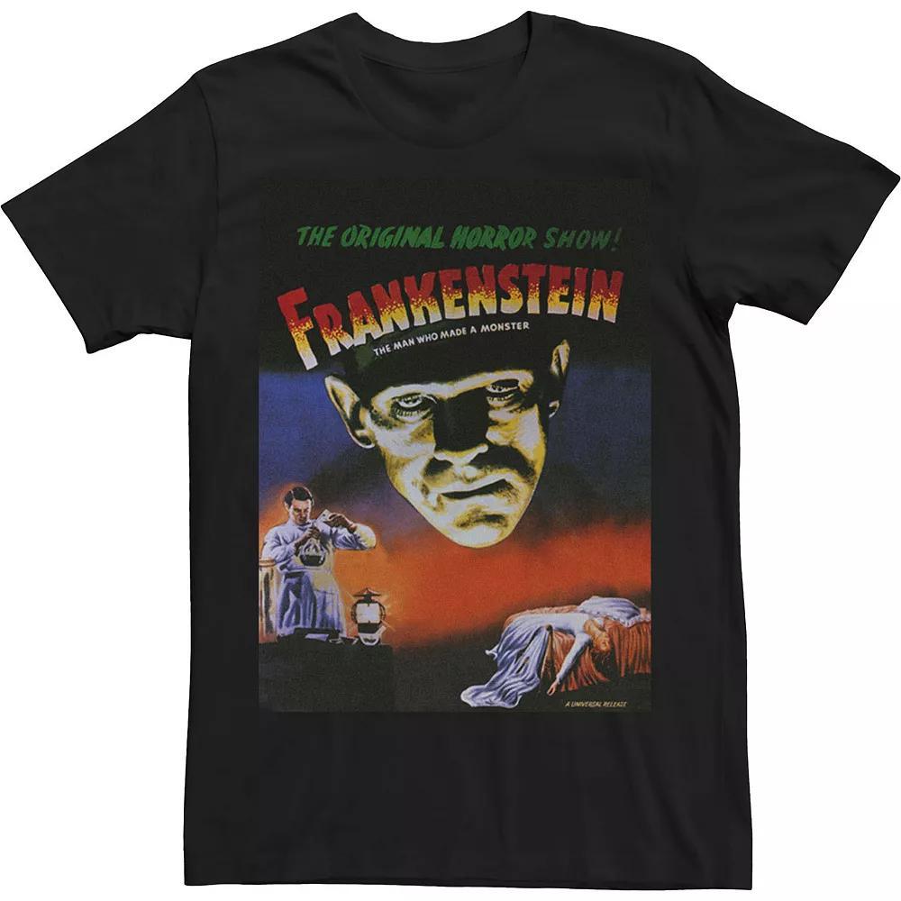 Big & Tall Universal Monsters Distressed Frankenstein Movie Poster Tee, Men's, Size: 4XL Tall, Black Product Image