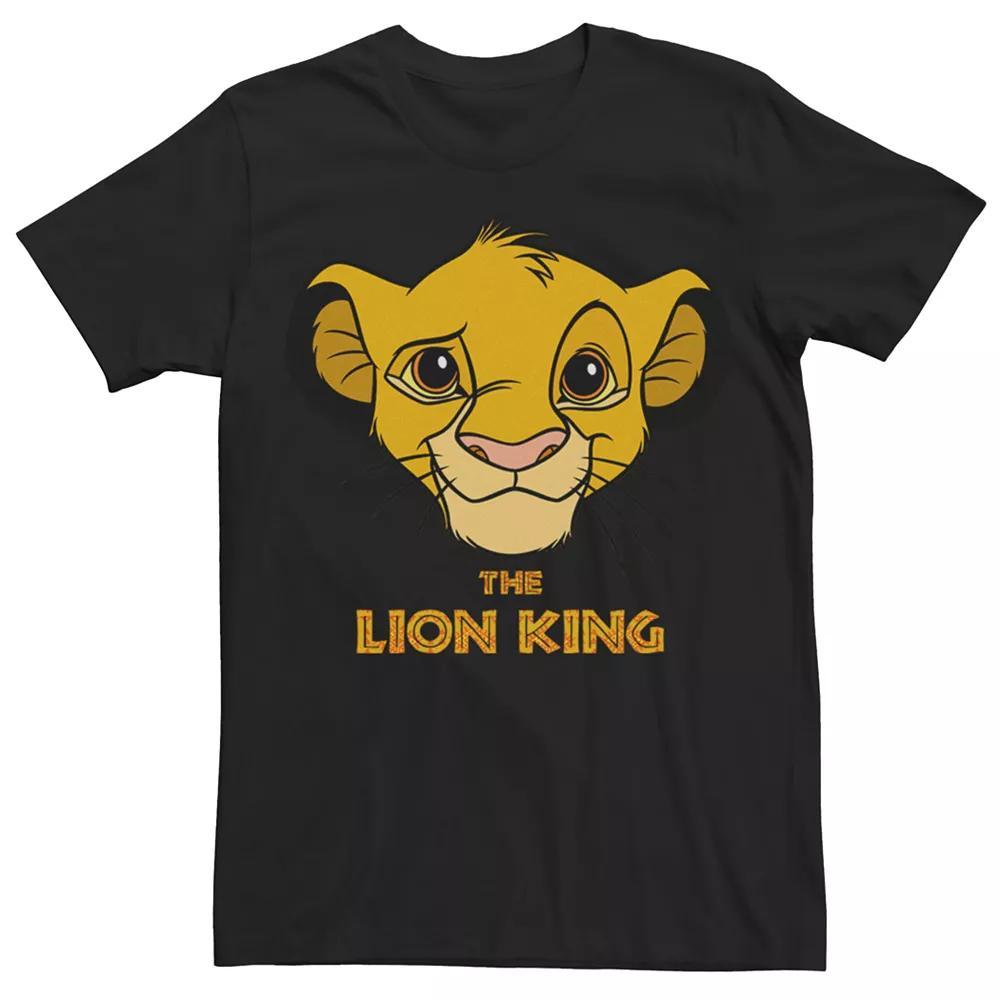 Men's Disney's The Lion King Simba Smile Face Tee, Size: Large, Black Product Image