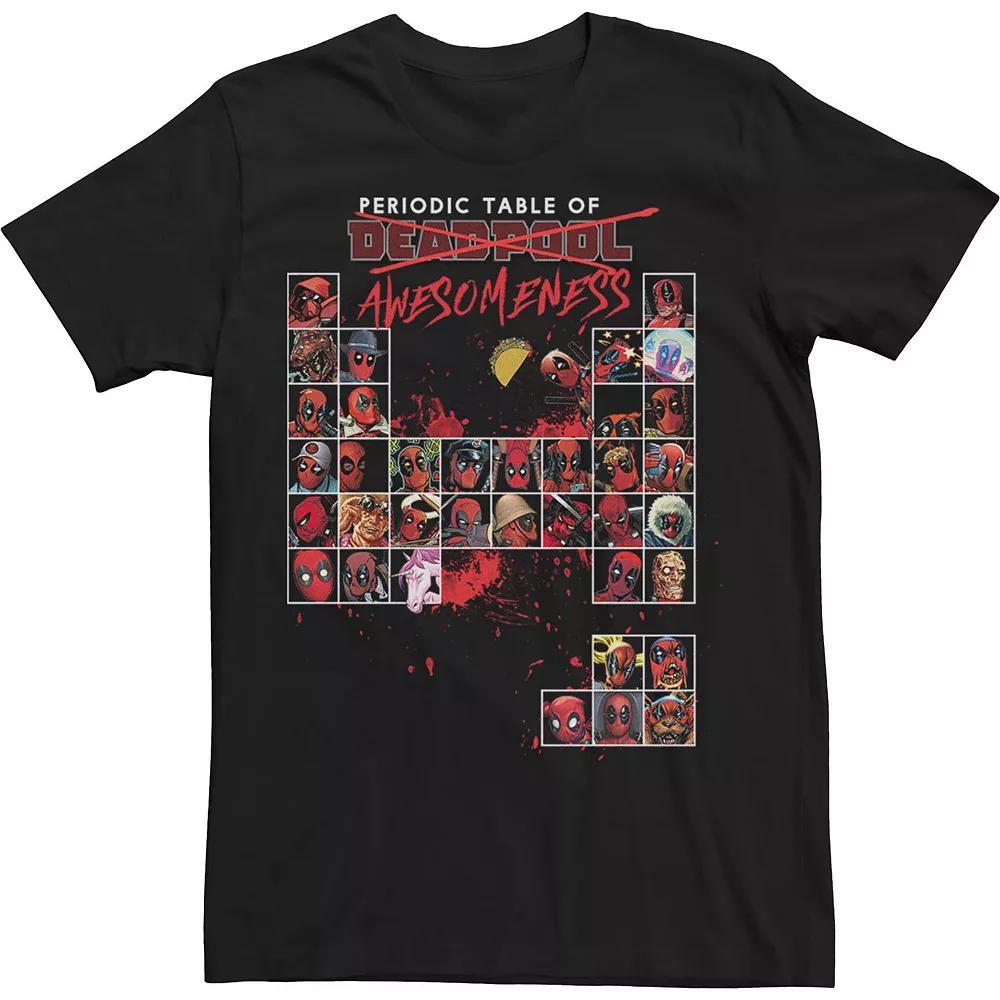 Big & Tall Marvel Deadpool Periodic Table Of Awesomeness Tee, Men's, Size: 4XL Tall, Black Product Image