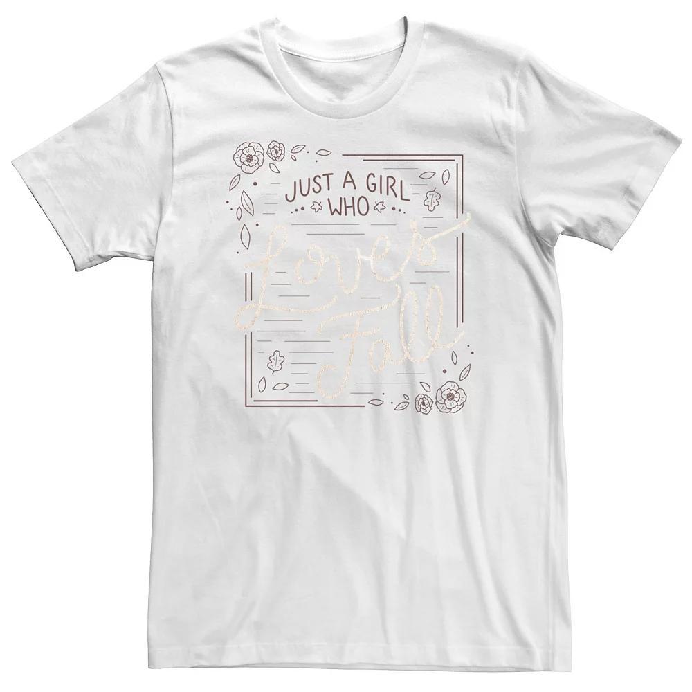 Big & Tall Fifth Sun Just A Girl Who Loves Fall Framed Text Tee, Men's, Size: 4XLT, White Product Image