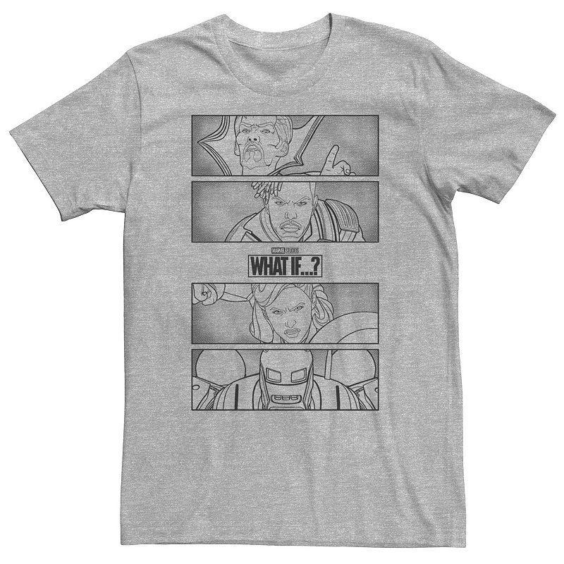 Big & Tall Marvel What If Simple Group Panels Tee, Men's, Size: Large Tall, Athletic Grey Product Image