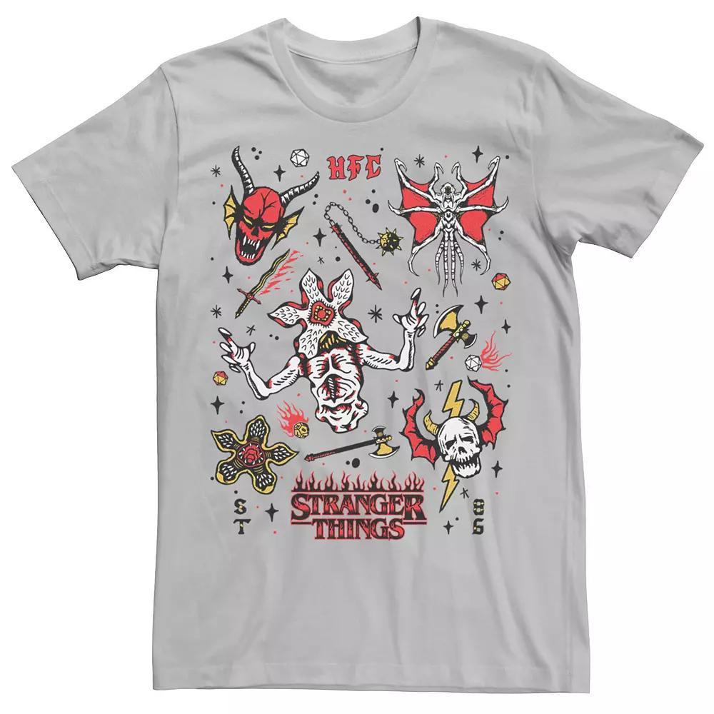 Men's Netflix Stranger things Stranger Flash Sheet Monsters Tee, Size: Medium, Natural Product Image