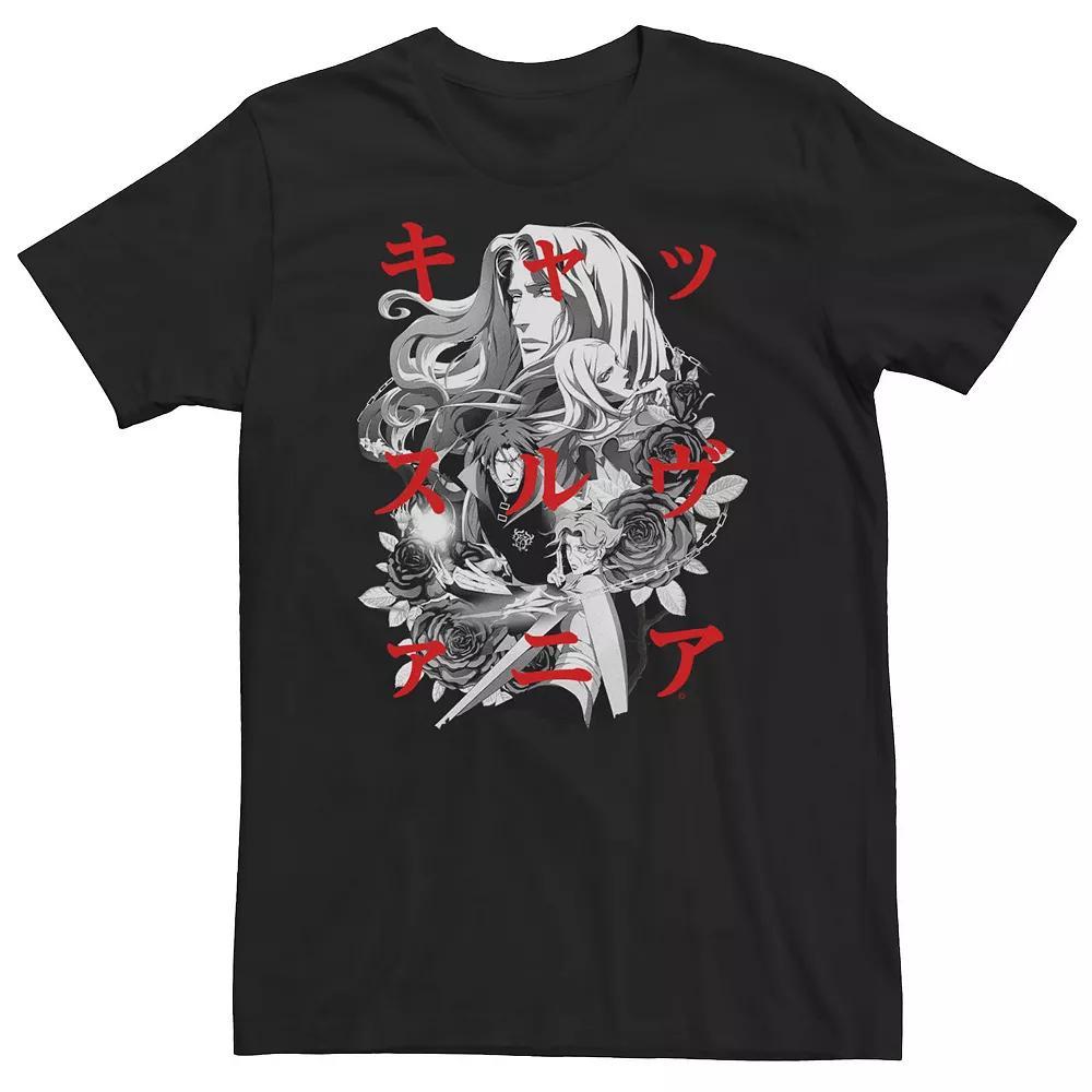 Big & Tall Castlevania Group Shot Kanji Overlay Tee, Men's, Size: 5XL, Black Product Image
