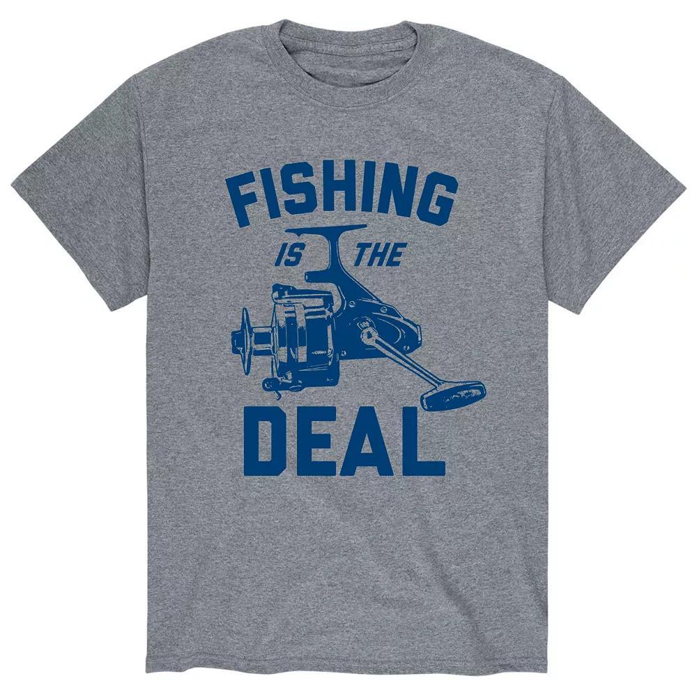Mens Fishing Real Deal Tee Athletic Grey Product Image