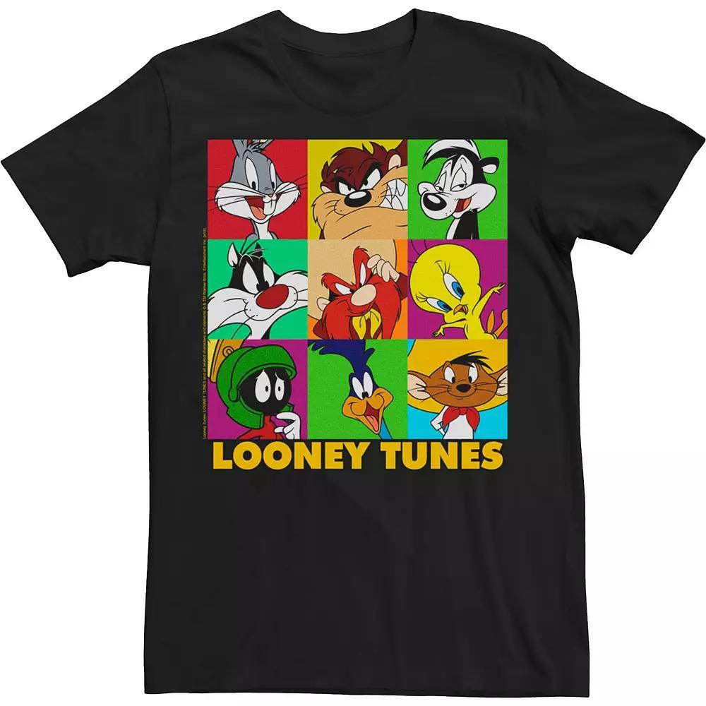 Men's Looney Tunes Character Pop Art Box Up Tee, Size: Medium, Black Product Image