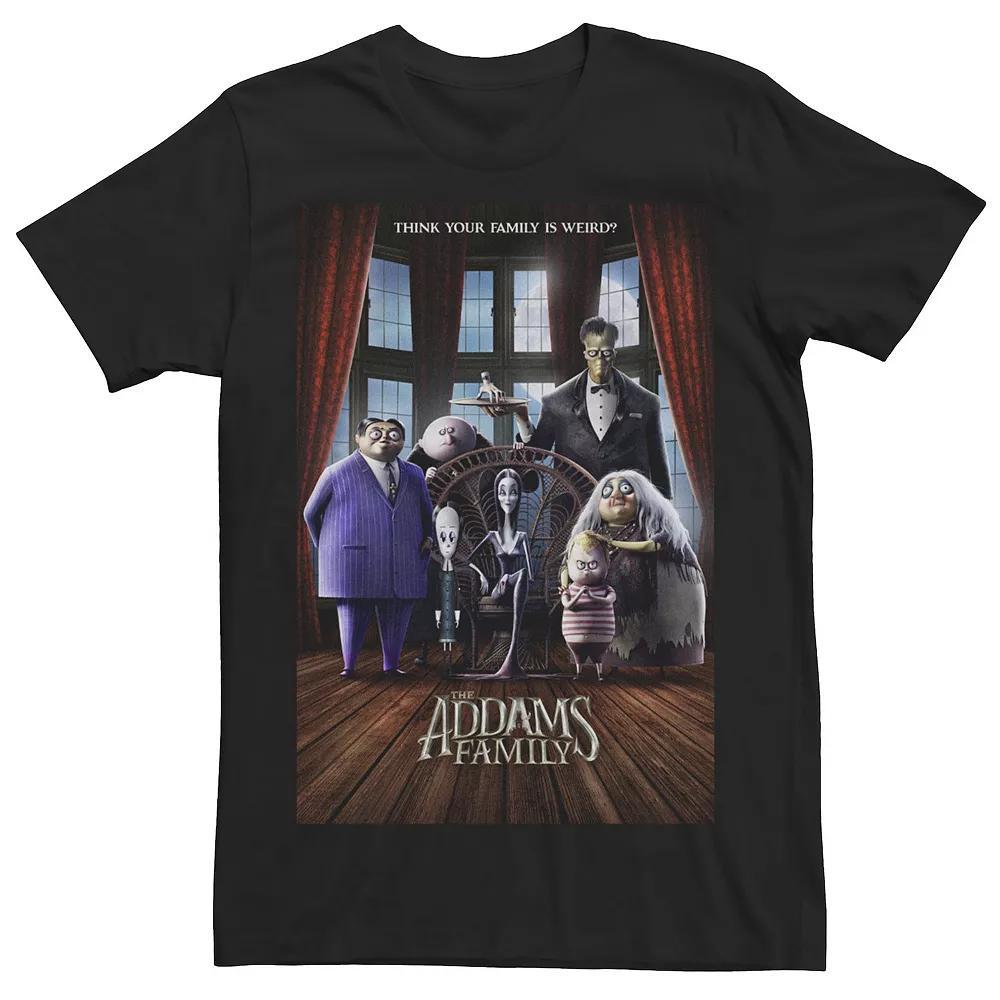 Men's Addams Family Portrait Poster Graphic Tee, Size: 3XL, Black Product Image