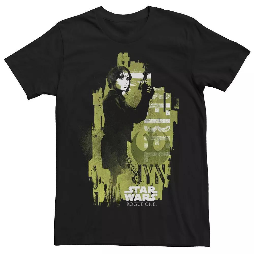 Men's Star Wars Rogue One Jyn Erso Grunge Profile Tee, Size: 3XL, Black Product Image