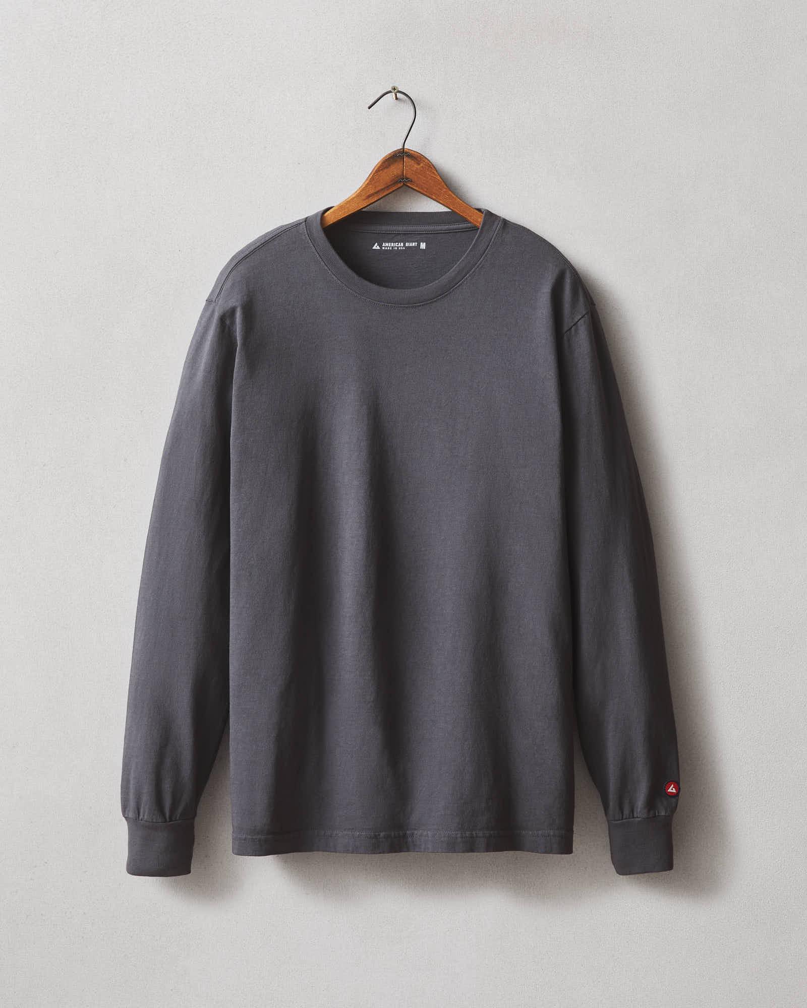 Men's Vintage Crew Long Sleeve Tee - Washed Metropolitan Grey Male Product Image