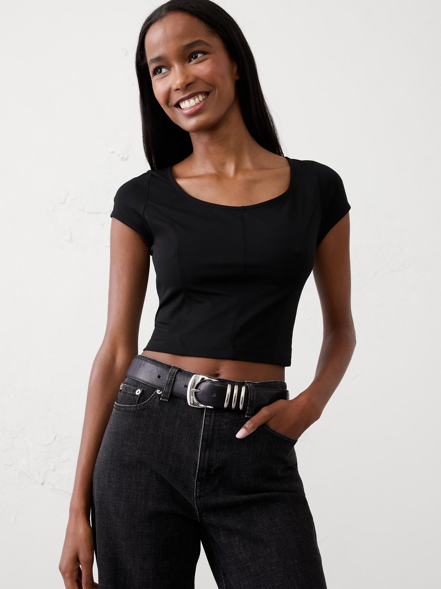 Lightweight Cap-Sleeve Ponte Top Product Image