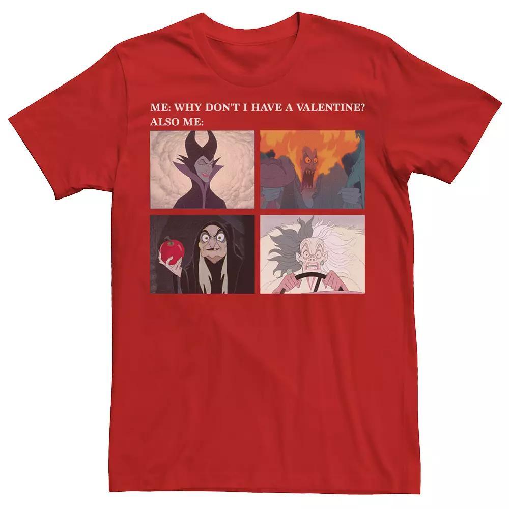 Disney's Villains Valentine's Why Don't I Have A Valentine Meme Men's Tee, Size: Medium, Red Product Image