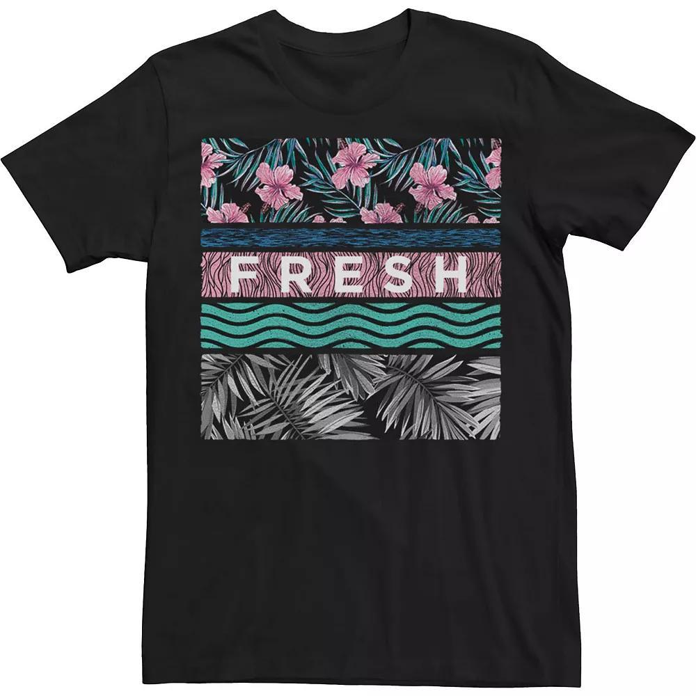 Big & Tall Pieces Of Paradise Rectangles Tee, Men's, Size: Large Tall, Black Product Image