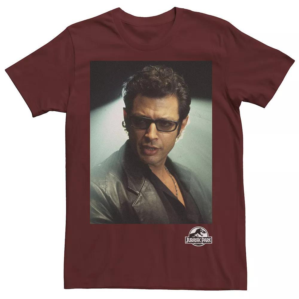 Mens Jurassic Park Ian Malcolm Head Shot Photo Graphic Tee Red Product Image