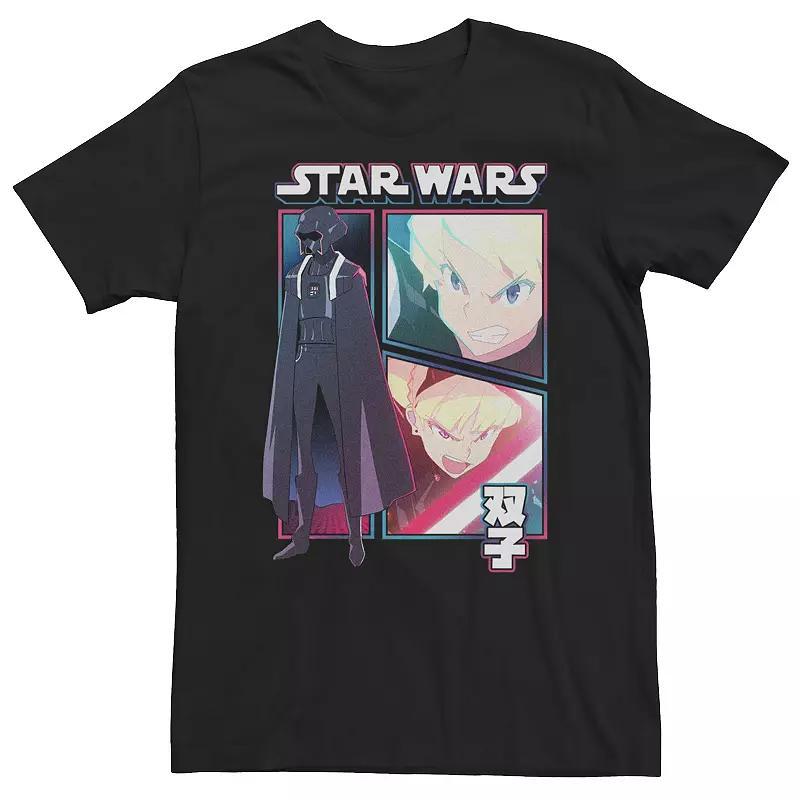 Big & Tall Star Wars: Visions Twins Comic Poster Tee, Men's, Size: 5XL, Black Product Image