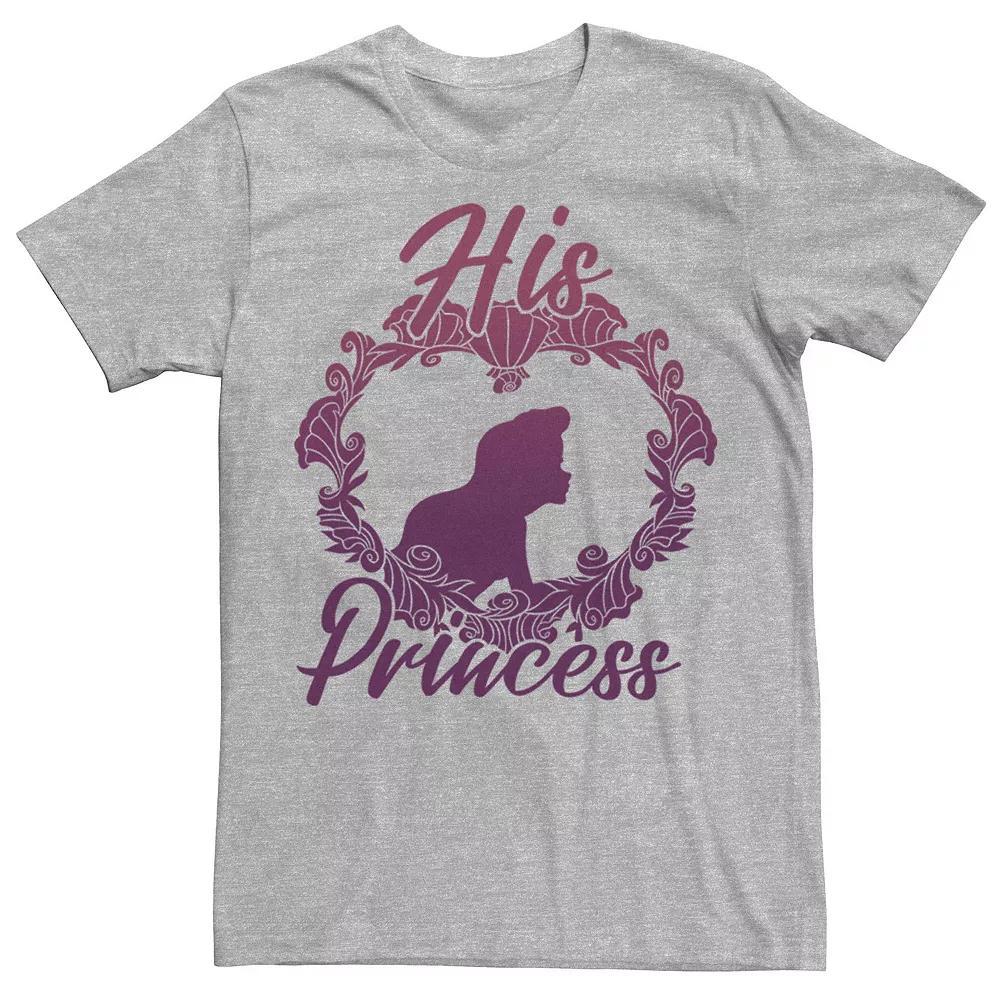 Disney's The Little Mermaid Ariel His Princess Couples Men's Tee, Size: 3XL, Athletic Grey Product Image
