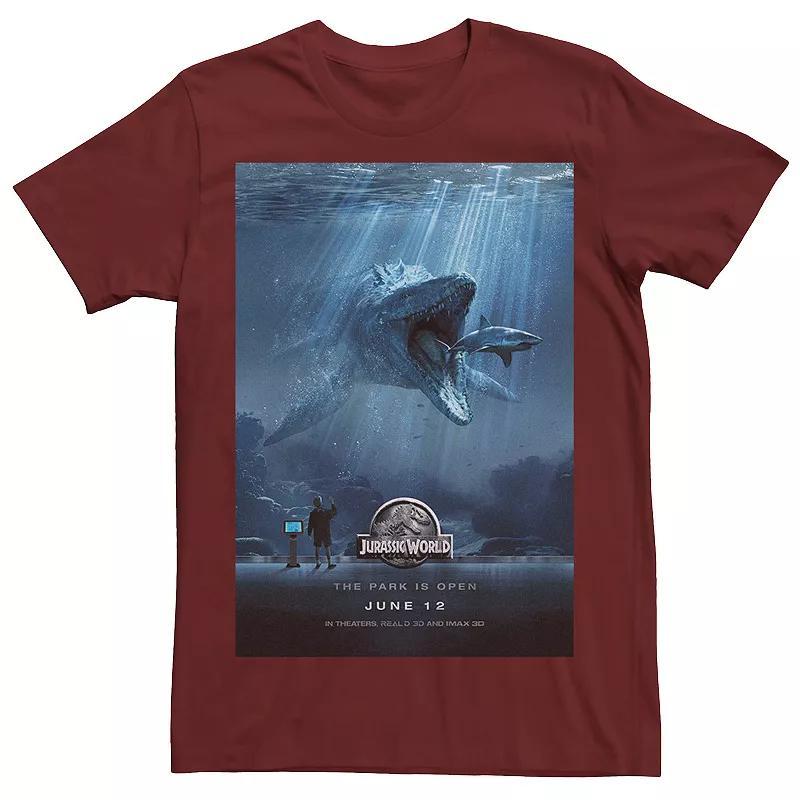 Men's Jurassic World Mosasaurus Movie Poster Tee, Size: Small, Grey Product Image