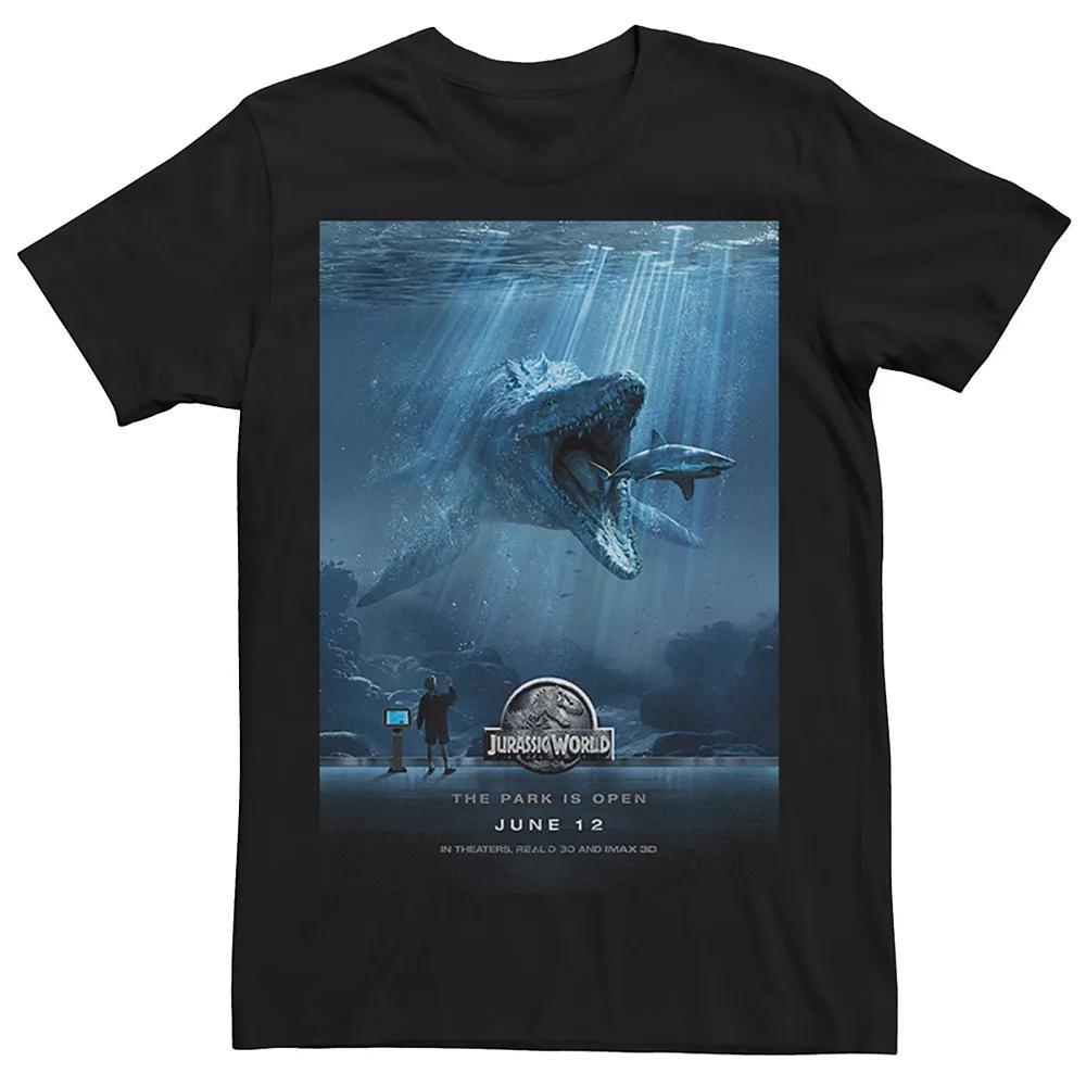 Men's Jurassic World Mosasaurus Movie Poster Tee, Size: Medium, Black Product Image