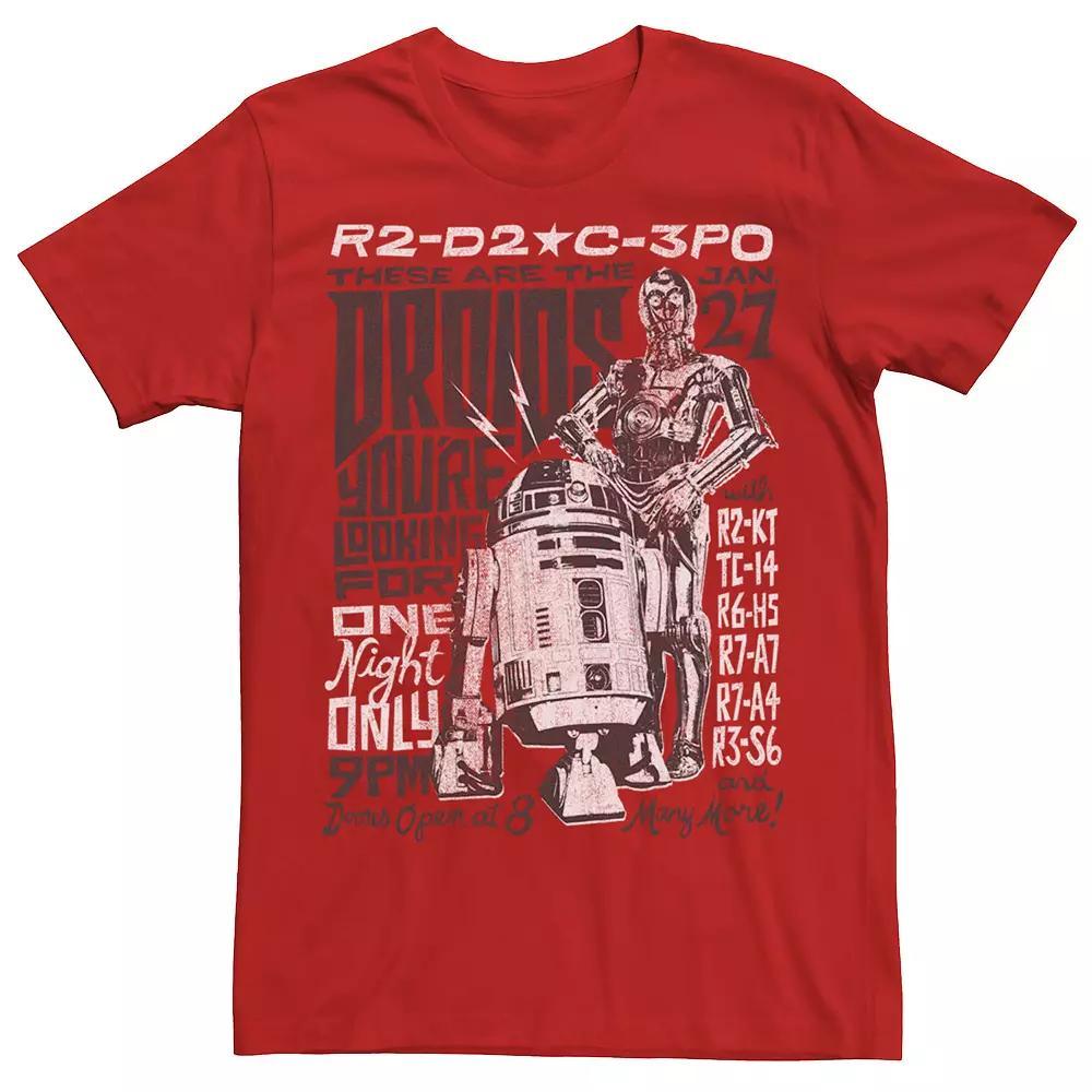 Men's Star Wars R2-D2 And C-3PO The Droids You're Looking For Show Tee, Size: XXL, Red Grey Product Image