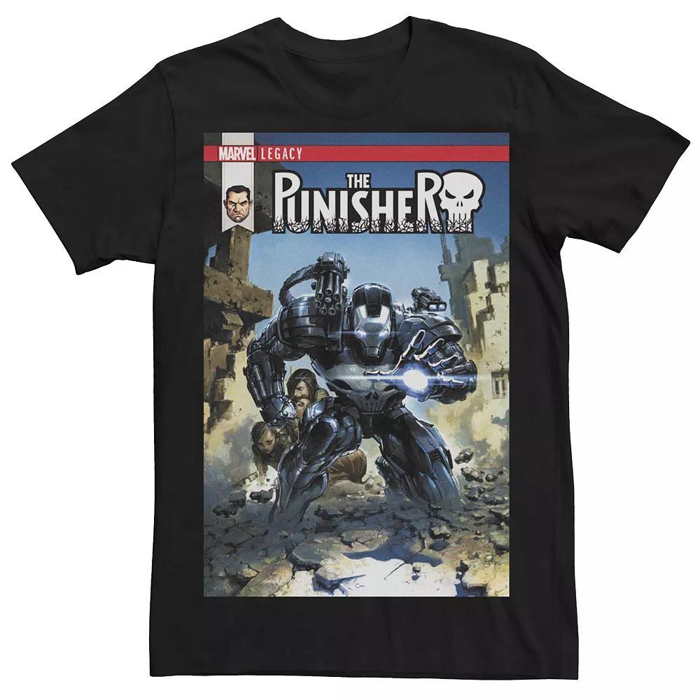 Men's Marvel Legacy The Punisher War Machine Comic Book Cover Tee, Size: XXL, Black Product Image