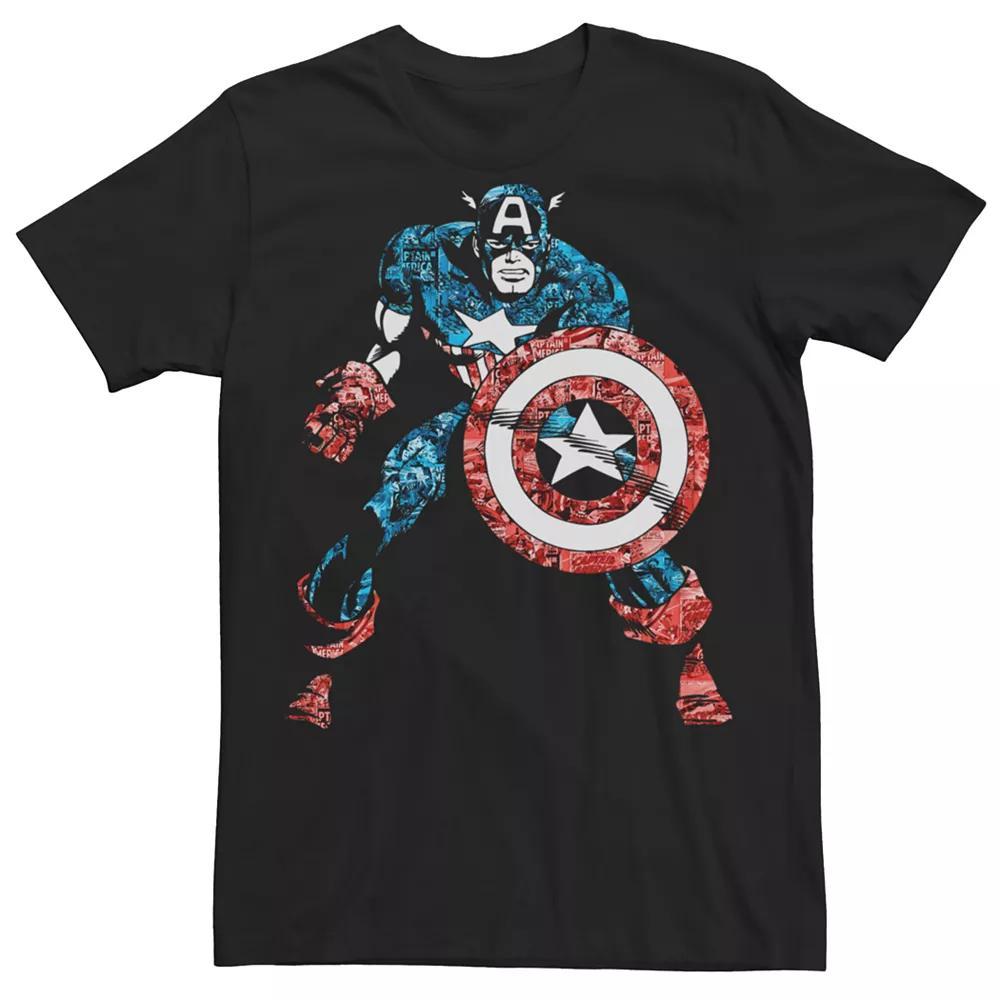Men's Captain America Vintage Tee, Size: Large, Black Product Image