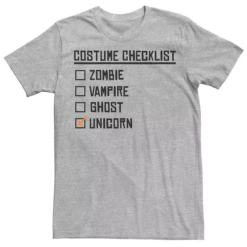 Men's Halloween Costume Checklist Tee, Size: XXL, Athletic Grey Product Image