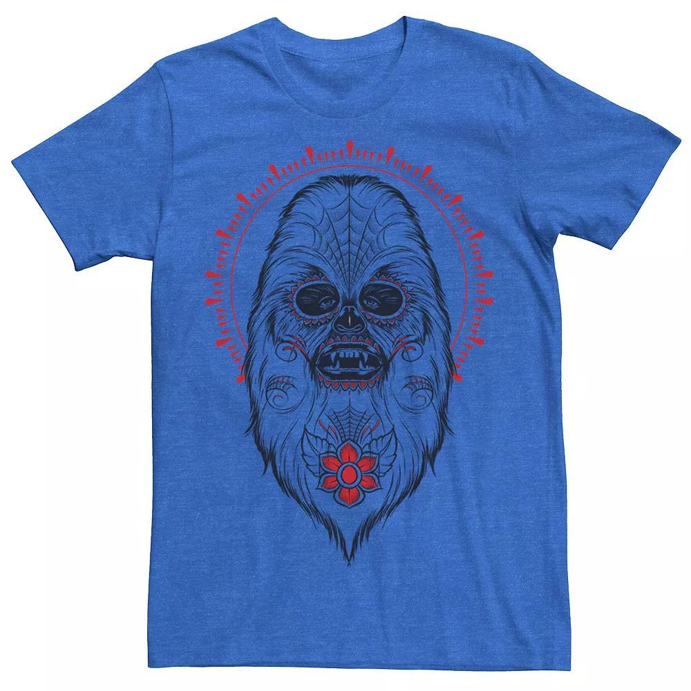 Men's Star Wars Day Of The Dead Chewbacca Portrait Tee, Size: XXL, Royal Grey Product Image
