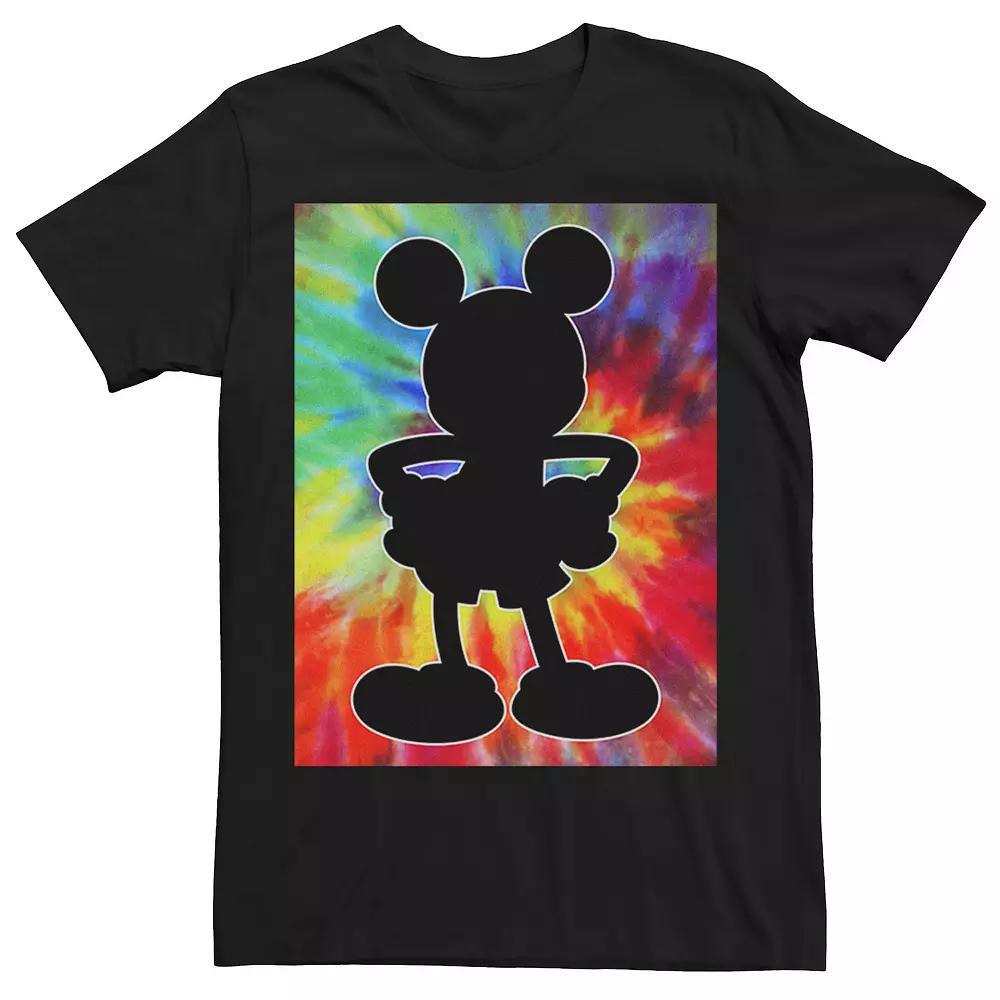 Disney's Mickey Mouse Men's Tie-Dye Silhouette Tee, Size: Medium, Black Product Image