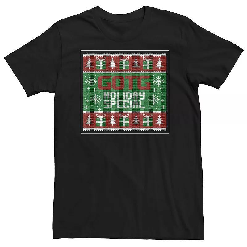 Big & Tall Guardians Of The Galaxy Holiday Special Ugly Sweater Design Tee, Men's, Size: XL Tall, Black Product Image
