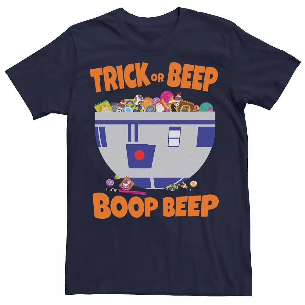 Men's Star Wars R2-D2 Candy Bowl Halloween Text Poster Tee, Size: Medium, Blue Product Image