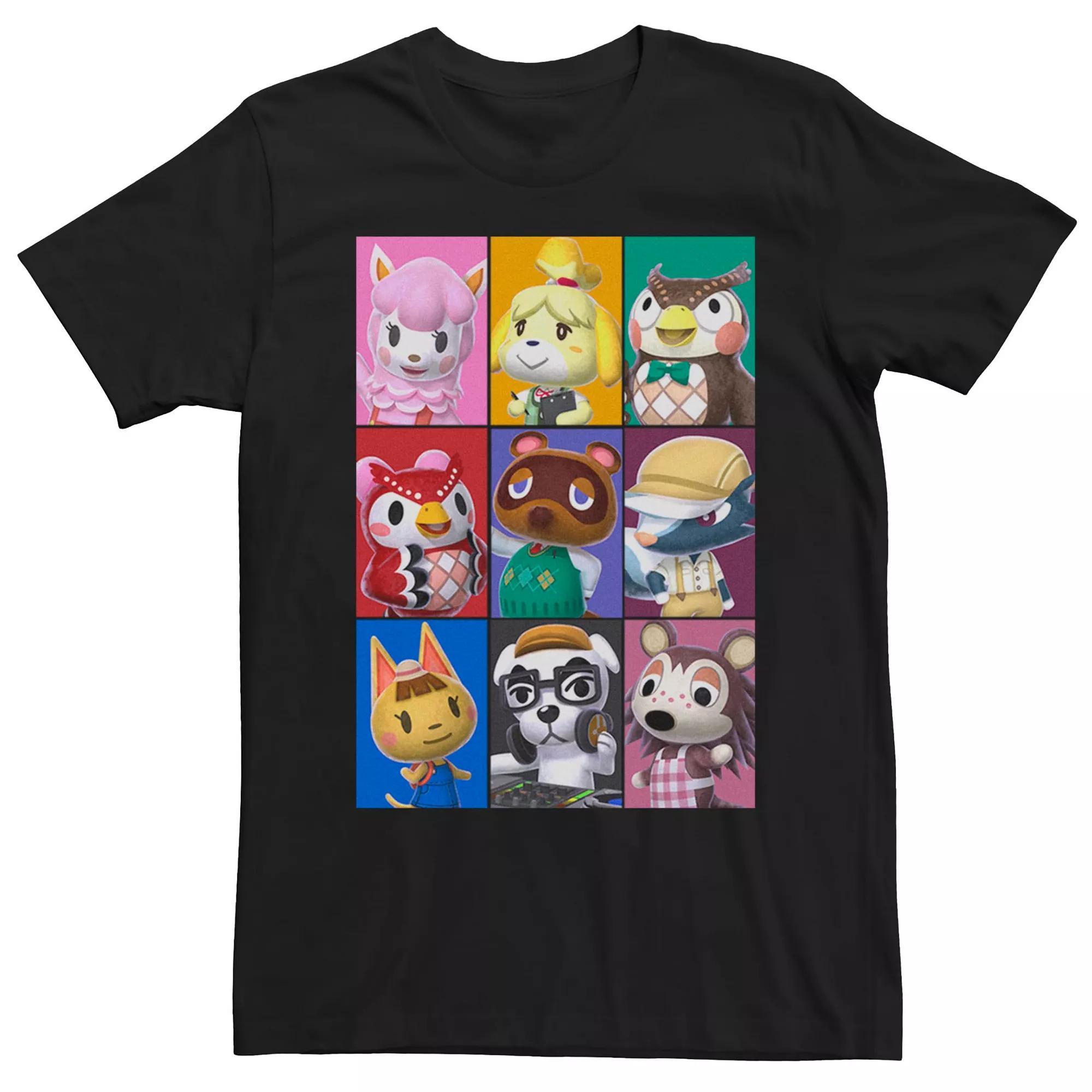 Men's Nintendo Animal Crossing 3x3 Character Blocks Short Sleeve Tee, Size: XL, Black Product Image