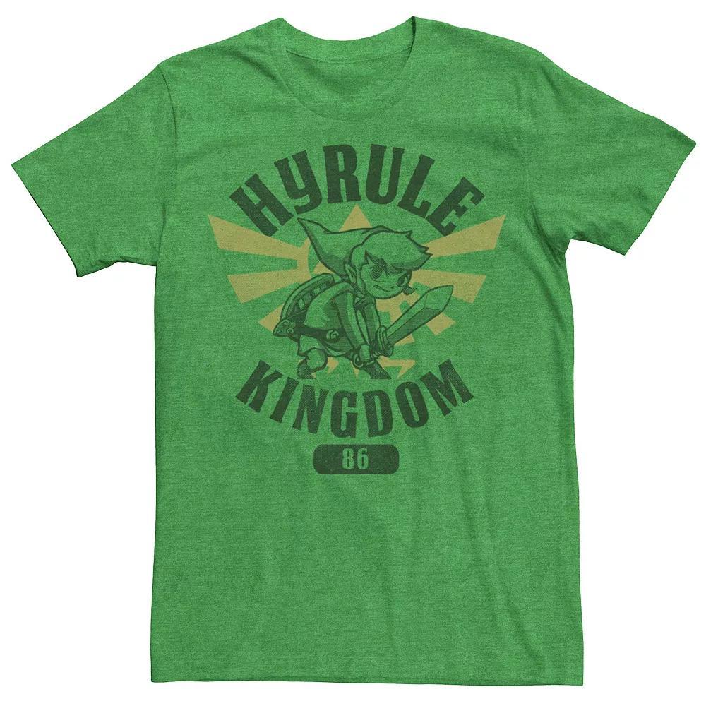 Men's Nintendo Zelda Link Collegiate Hyrule Kindom '86 Tee, Size: Large, Kelly Grey Product Image