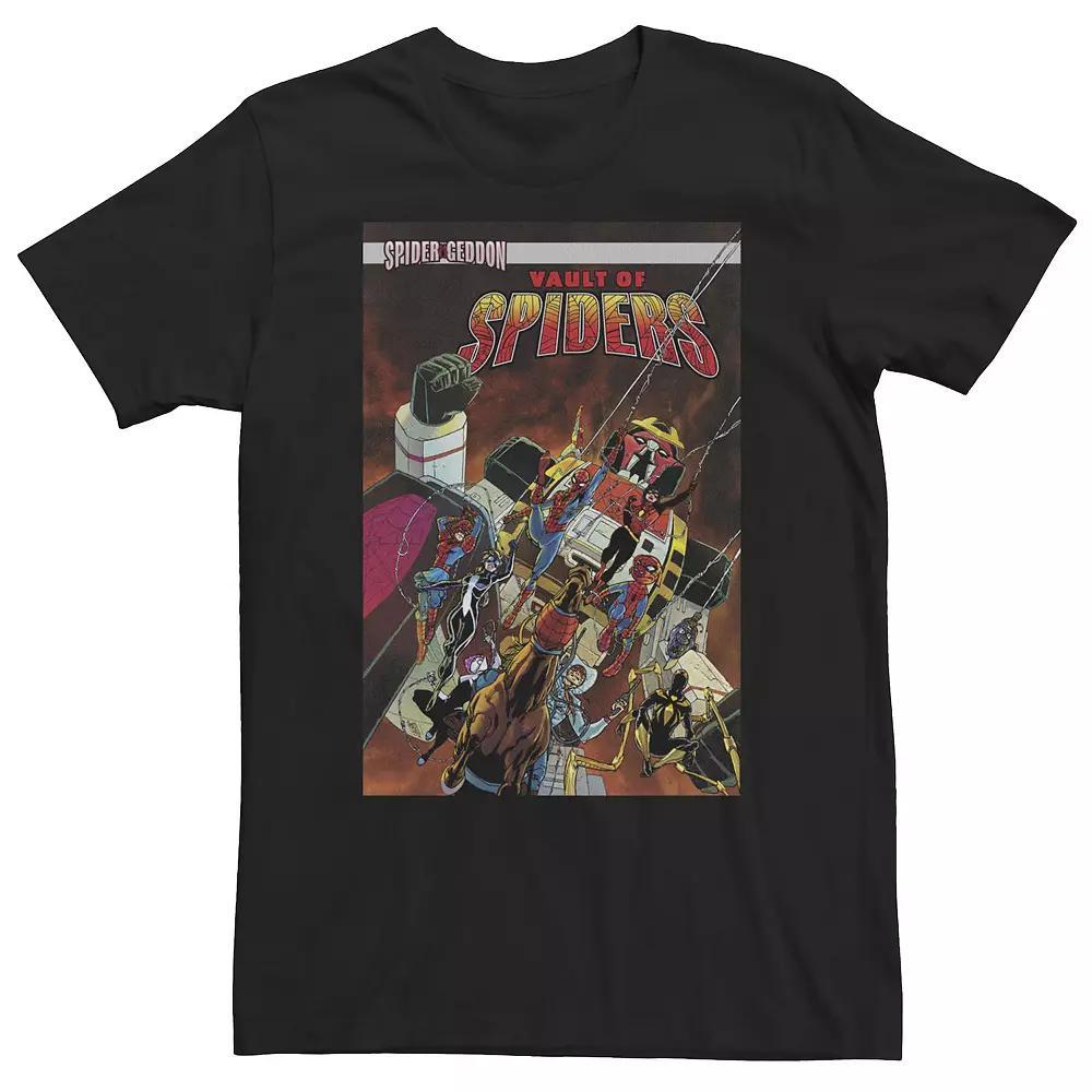 Big & Tall Marvel Vault of Spiders Spider Geddon Comic Cover Tee, Men's, Size: Large Tall, Black Product Image