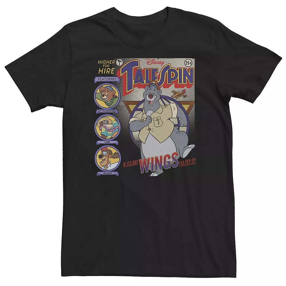 Big & Tall Disney TaleSpin "If It's Got Wings I'll Fly It!" Poster Tee, Men's, Size: Large Tall, Black Product Image