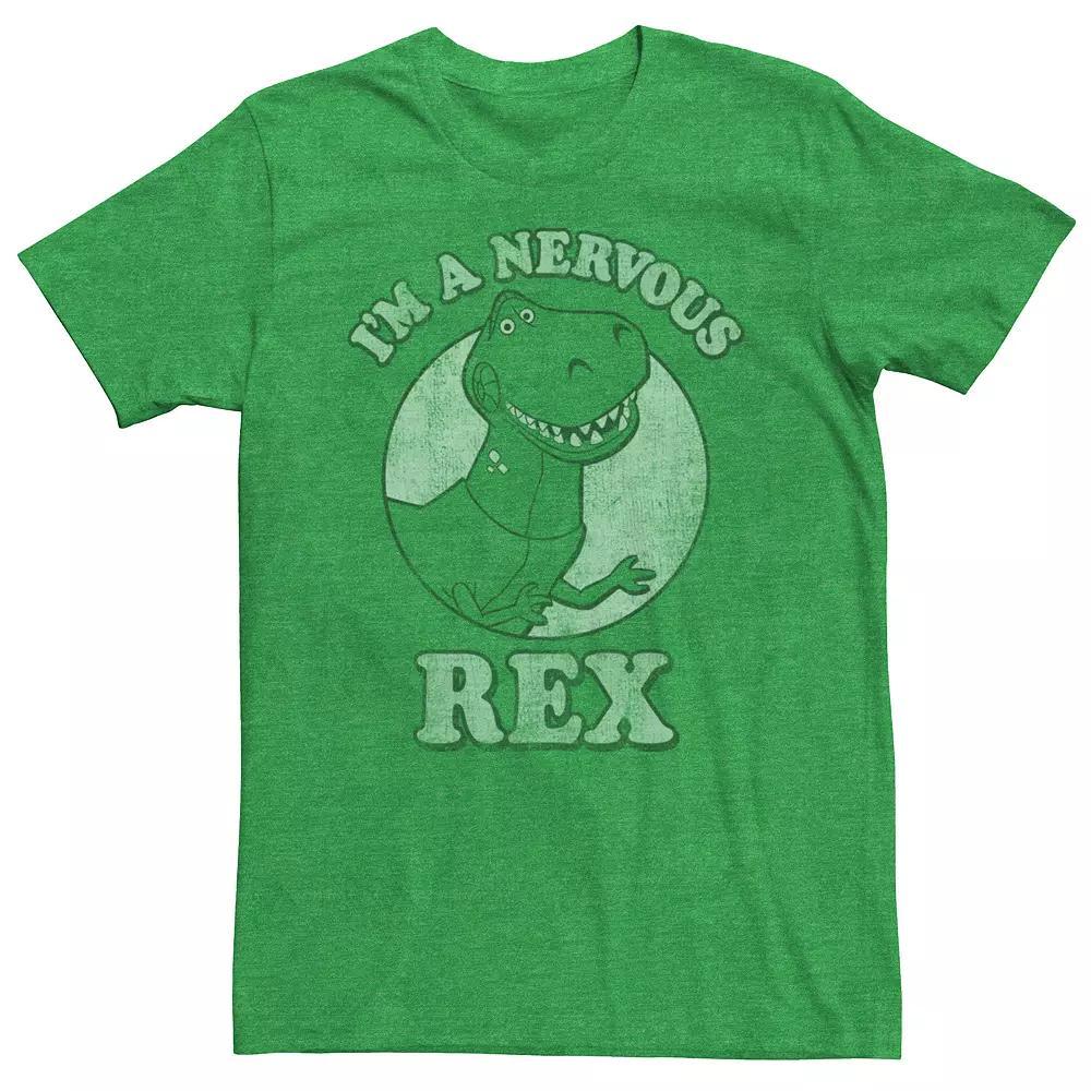 Disney / Pixar's Toy Story Rex Men's Nervous Tee, Size: XL, Kelly Grey Product Image