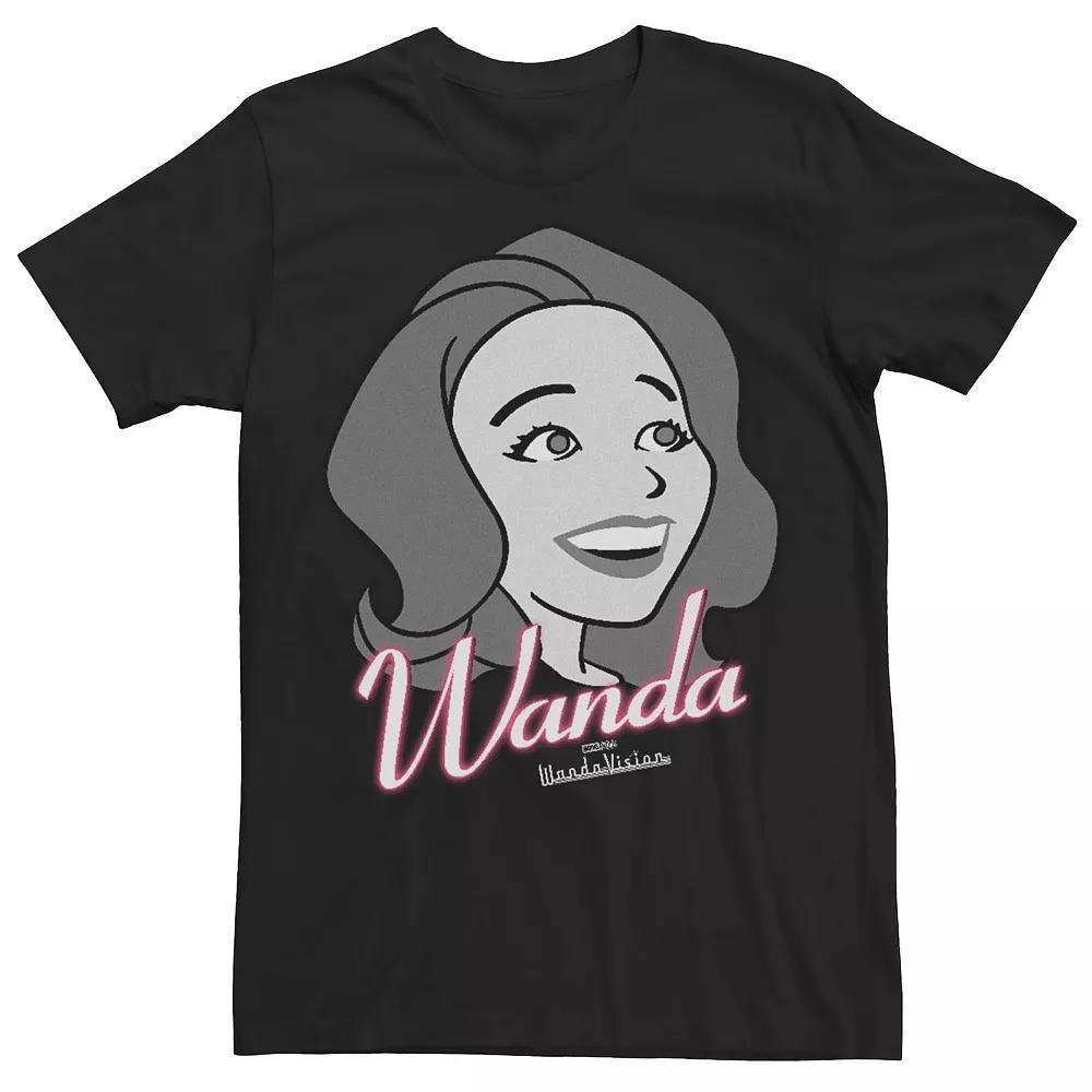 Men's Marvel WandaVision Character Wanda Smiling Splash Tee, Size: XL, Black Product Image