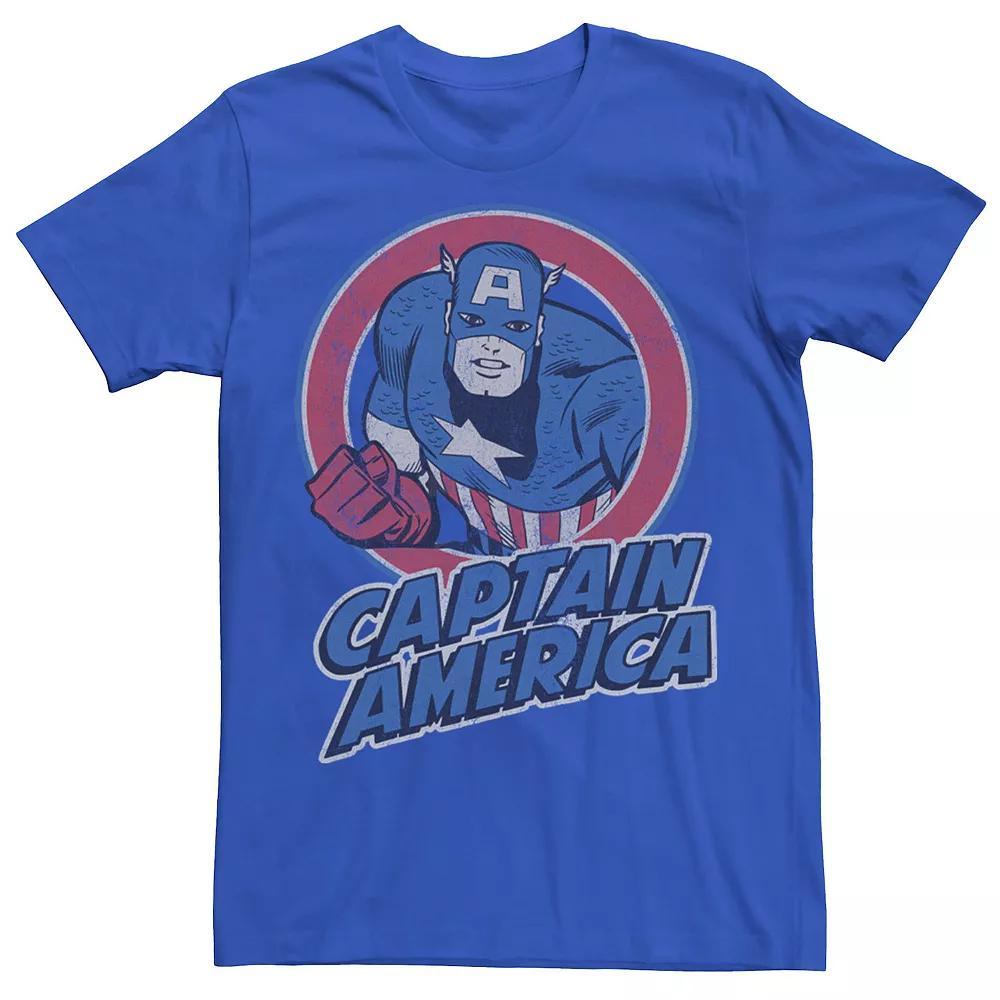 Men's Marvel Captain America Retro Style Portrait Tee, Size: XL, Royal Product Image