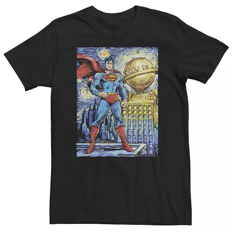 Big & Tall DC Comics Superman Starry Night Poster Tee, Men's, Size: 5XL, Black Product Image