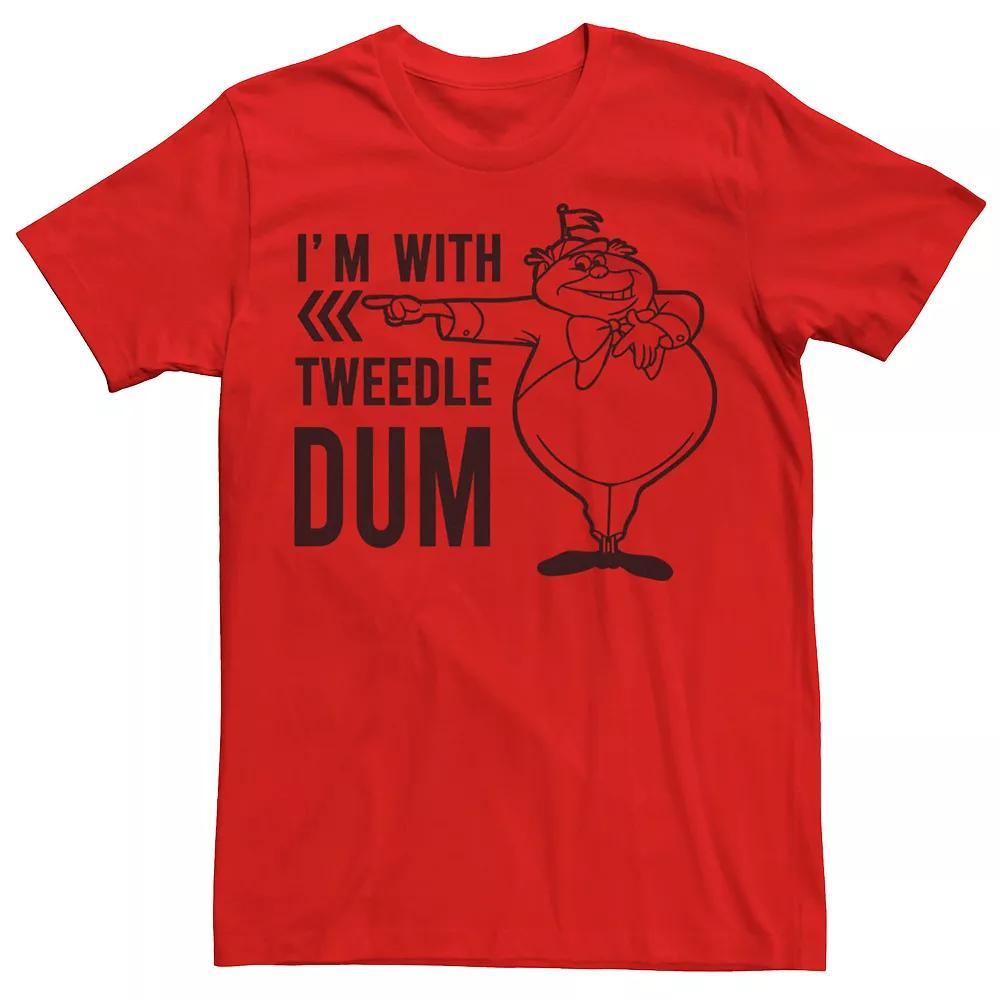Disney's Alice In Wonderland "I'm With Tweedle Dum" Men's Line Art Tee, Size: XL, Red Product Image