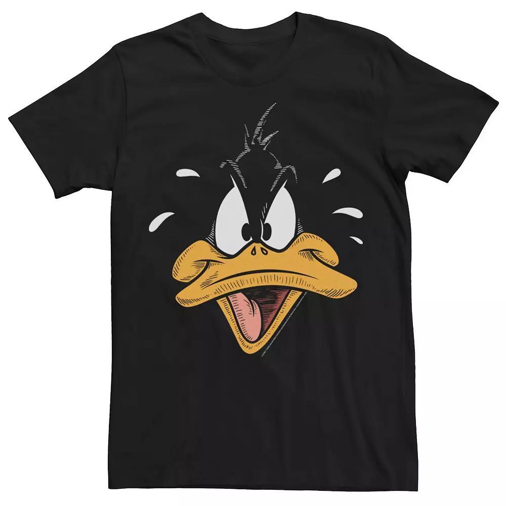 Men's Looney Tunes Daffy Duck Big Face Tee, Size: 3XL, Black Product Image