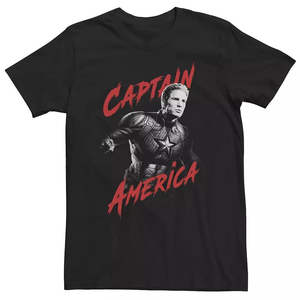 Big & Tall Marvel Avengers Endgame Captain America Tonal Portrait Tee, Men's, Size: 3XL, Black Product Image