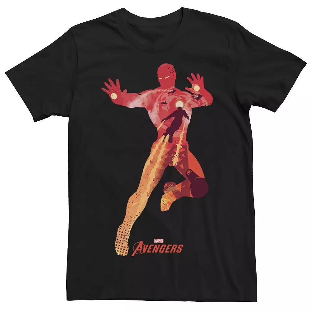 Men's Marvel Avengers Iron Man Scene Silhouette Fill Tee, Size: Medium, Black Product Image