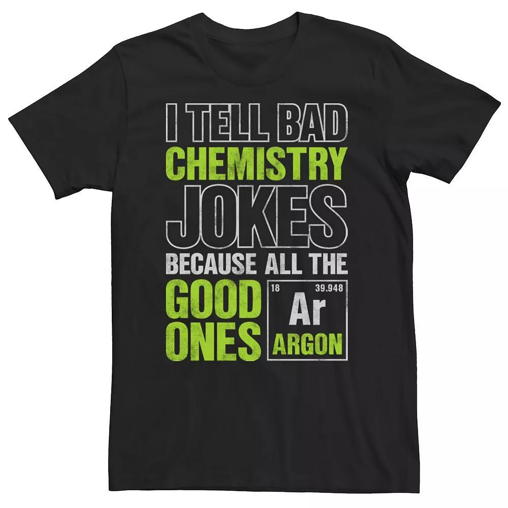 Big & Tall Chemistry Jokes Periodic Table Humor Tee, Men's, Size: 3XL Tall, Black Product Image
