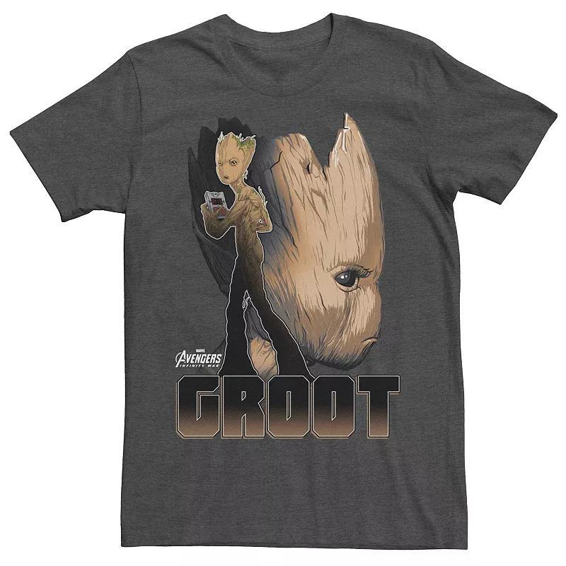 Men's Teen Marvel Avengers Infinity War Groot Side Profile Poster Tee, Size: Large, Grey Heather Product Image