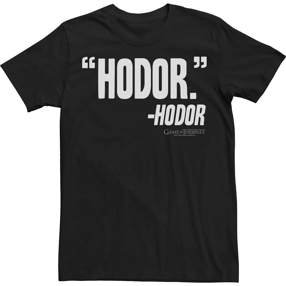 Men's Game Of Thrones Hodor Quote Tee, Size: XXL, Black Product Image