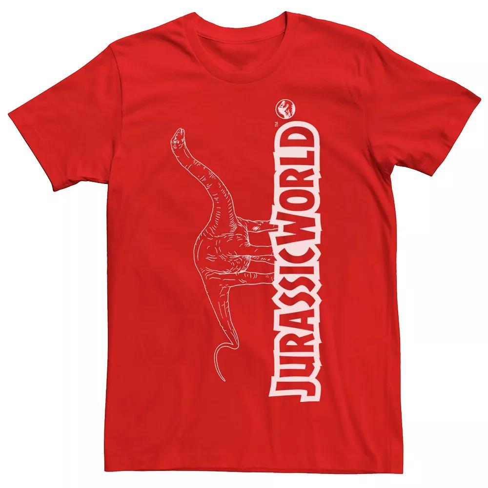 Men's Jurassic World Longneck Dinosaur Title Logo Outline Tee, Size: 3XL, Royal Product Image