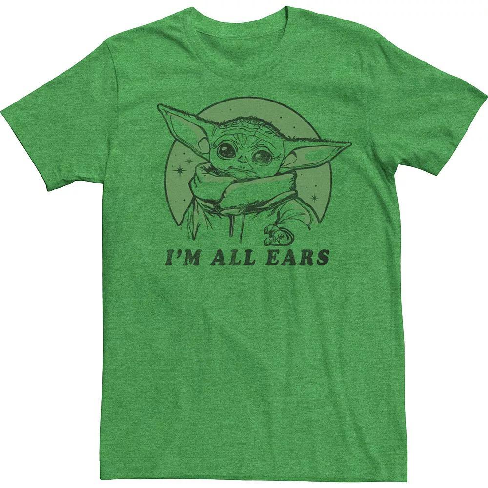 Men's Star Wars All Ears The Child aka Baby Yoda Portrait Tee, Size: XXL, Kelly Grey Product Image