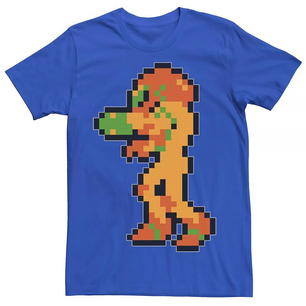 Men's Nintendo Samus Suit Colorful Pixelated Tee, Size: 3XL, Grey Product Image