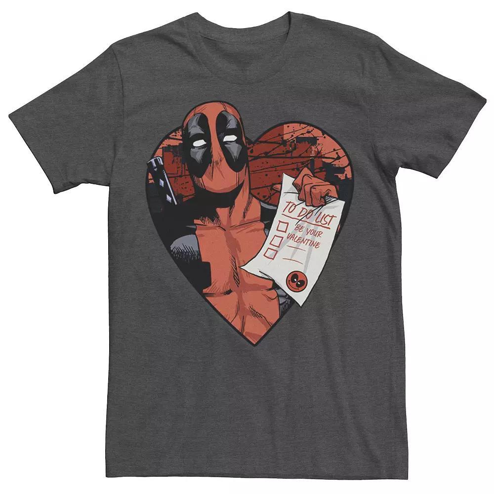 Big & Tall Marvel Deadpool To Do List You Valentine's Tee, Men's, Size: XLT, Grey Heather Product Image