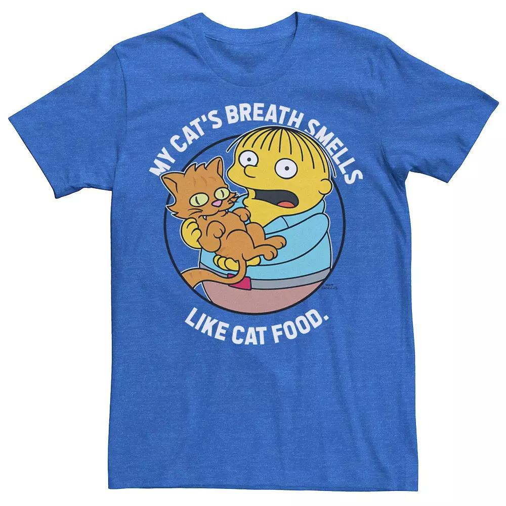 Men's The Simpsons Ralph My Cat's Breath Smells Like Cat Food Graphic Tee, Size: XXL, Royal Grey Product Image