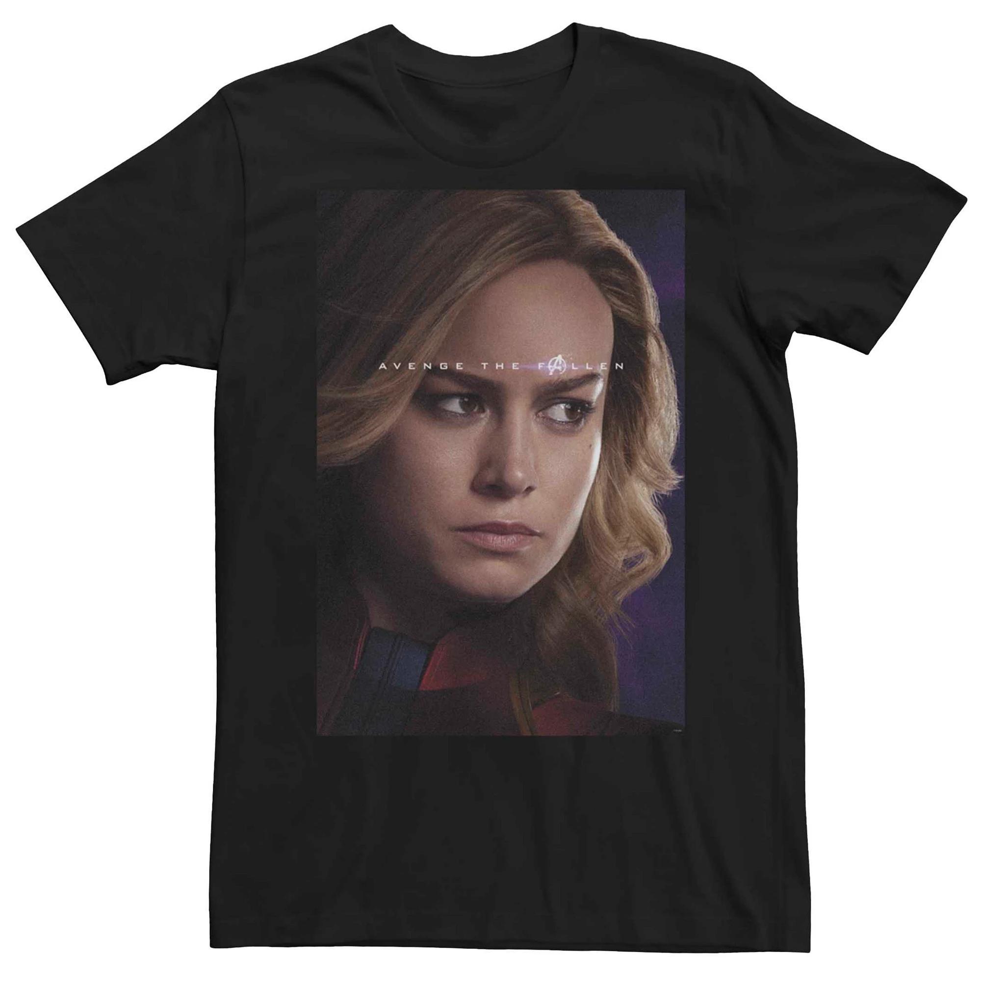 Men's Marvel Captain Marvel "Avenge The Fallen" Portrait Tee, Size: Medium, Black Product Image