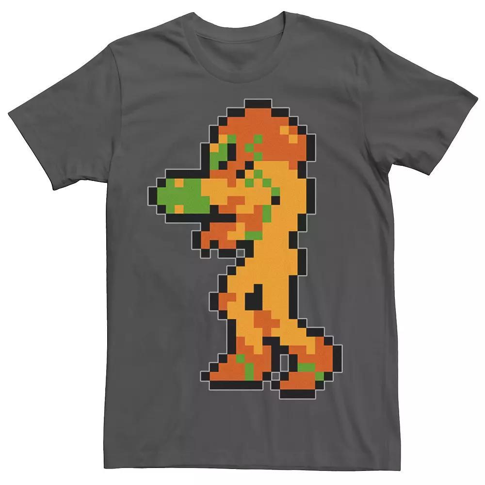 Men's Nintendo Samus Suit Colorful Pixelated Tee, Size: 3XL, Grey Product Image
